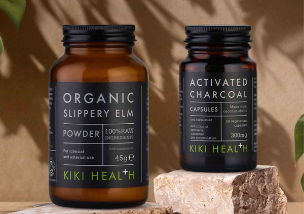 KIKI Health Slippery Elm and Activated Charcoal supplements