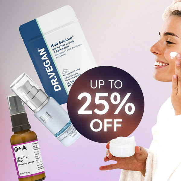 Bank holiday beauty sale skincare products with up to 25 percent off including serums SPF and moisturisers