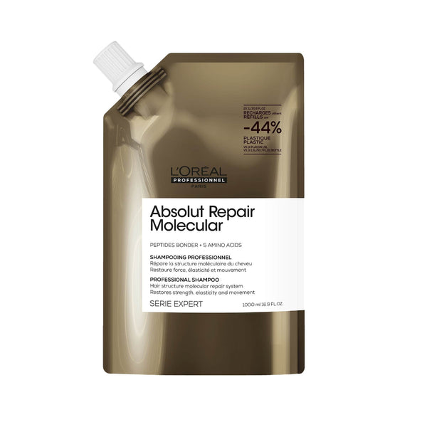 L'Oreal Professional Absolut Repair Molecular shampoo pouch on a white background