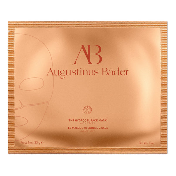 Augustinus Bader hydrogel face mask packaging on a white background