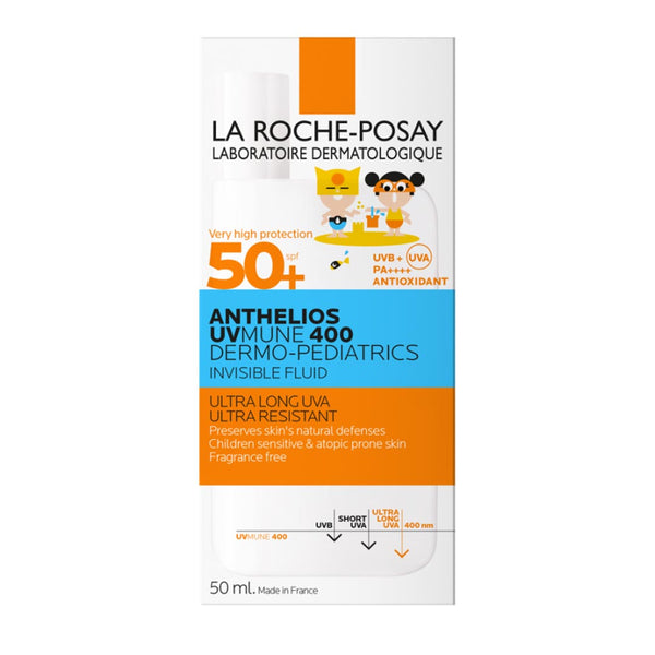La Roche-Posay Anthelios UVMune 400 Dermo-Pediatrics Ultra Light Invisible Fluid SPF50+ For Childrenās Sensitive & Atopy-Prone Skin