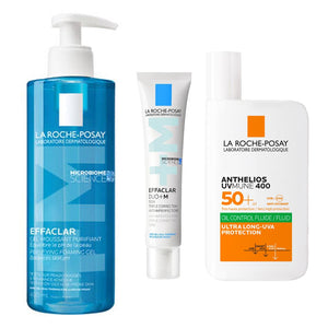 La Roche-Posay Breakout-Fighting Set- Medium Strength: Effaclar Cleanser, Corrective Care & SPF50+