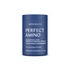 Blue container of 'Perfect Amino' dietary supplement by Body Health on a white background
