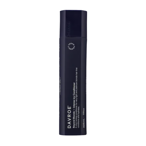 A tall, dark navy blue cylindrical bottle of Davro Travel Bond Protect hair conditioner, shown against a solid white background.
