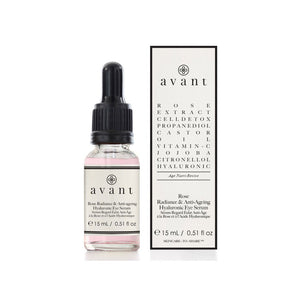 Avant Skincare Rose Radiance & Anti-ageing Hyaluronic Eye Serum and packaging