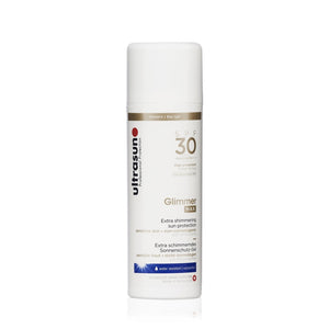White Ultrasun Glimmer MAX SPF 30 150ml bottle