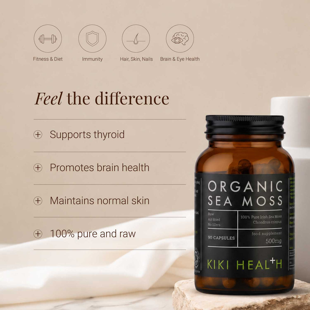 KIKI Health Organic Irish Sea Moss 90 Vegicaps