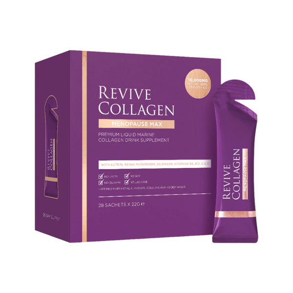Revive Collagen Menopause Max packaging on a white background