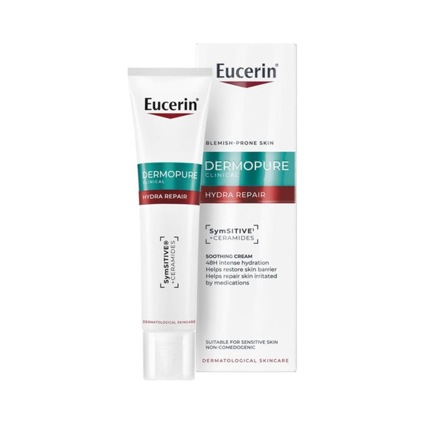 Eucerin Dermopure Hydra Repair cream packaging on a white background