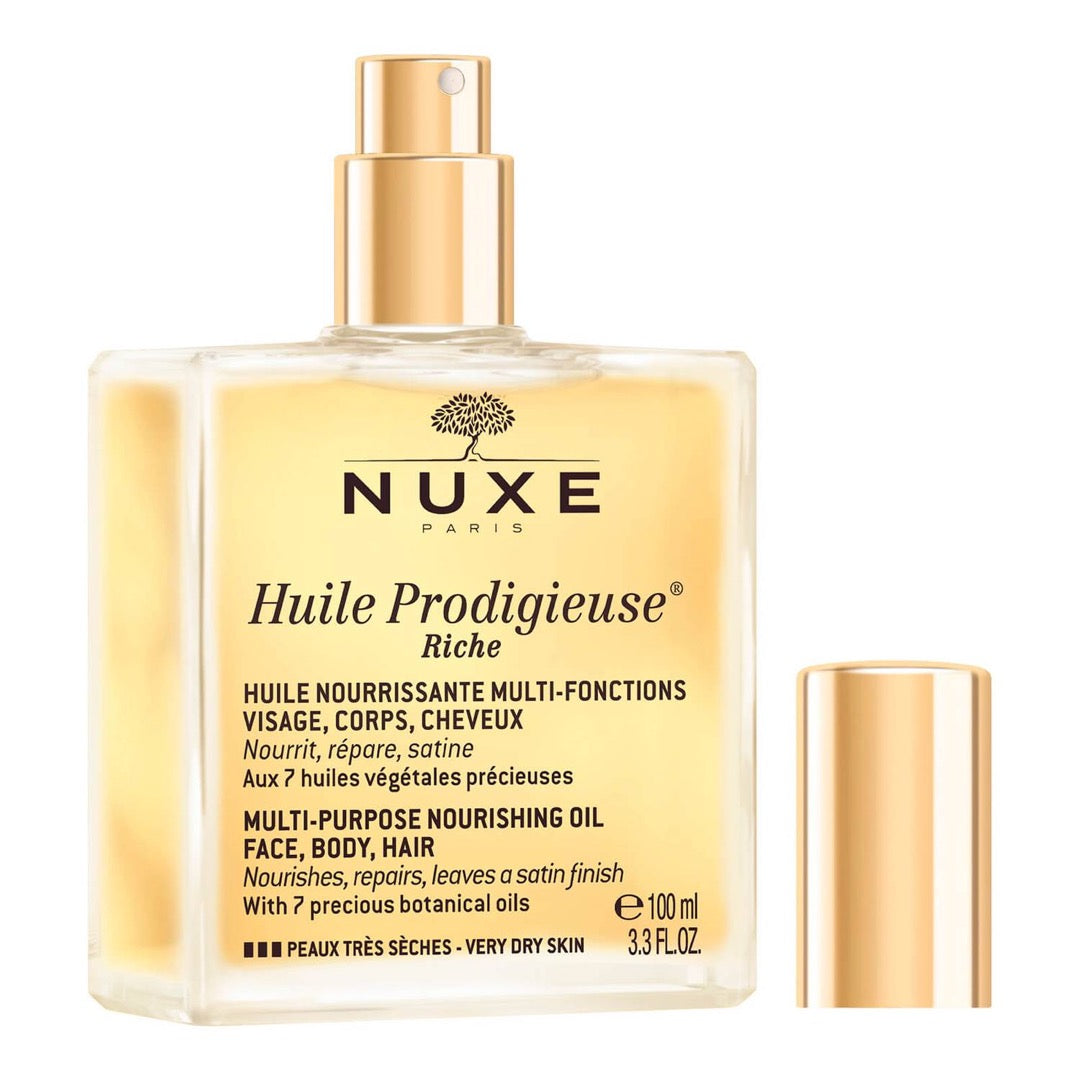 NUXE Huile Prodigieuse Riche Multi-Purpose Dry Oil for Face, Body and Hair 100ml