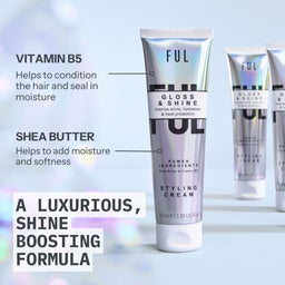Ful Gloss & Shine styling cream tube with product details on a light background