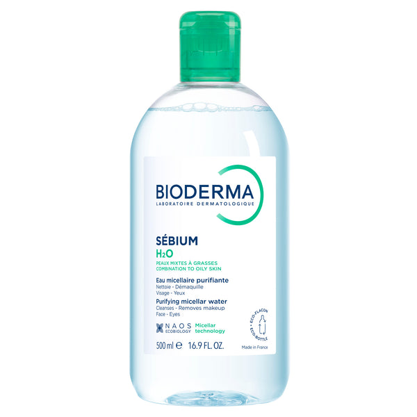 Bioderma Sébium H2O Micellar Water Purifying Cleansing Make-Up Remover for Combination to Oily Skin 500ml