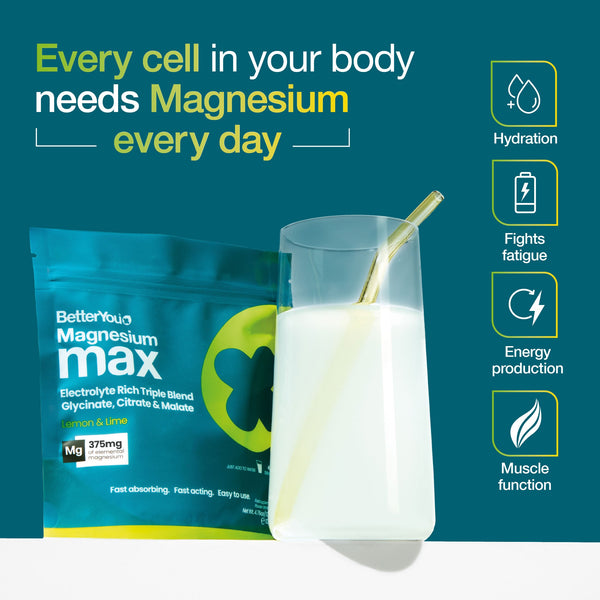 BetterYou Magnesium Max 3-in-1 Powder - Lemon & Lime Flavour