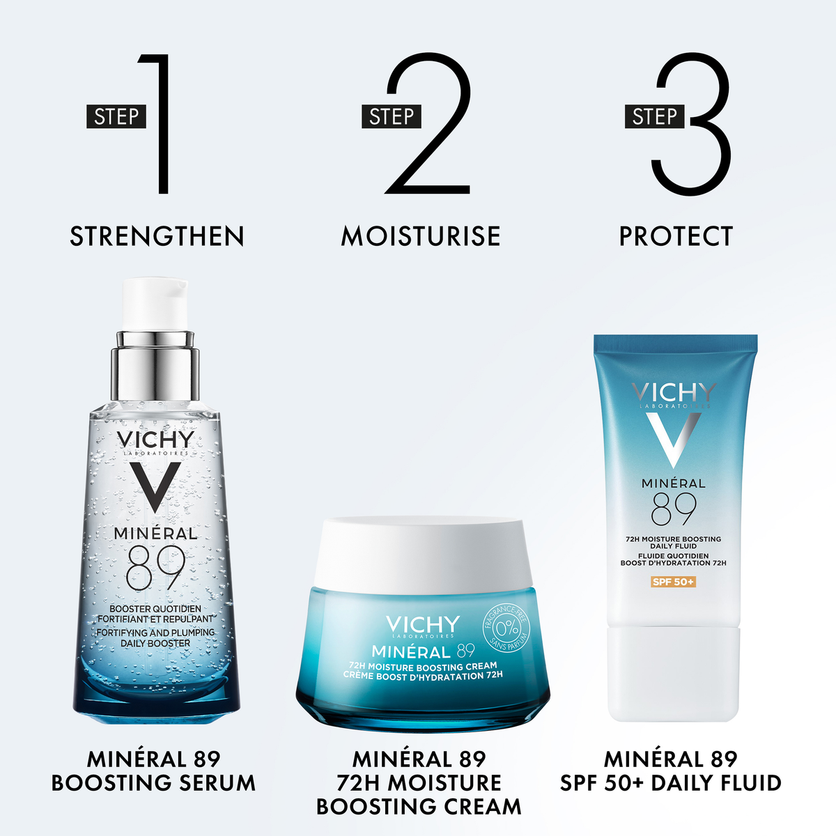 Vichy Minéral 89 Hyaluronic Acid Hydrating Booster - Hypoallergenic, For All Skin Types