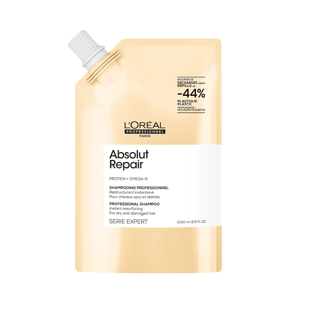 L'Oreal Professional Absolut Repair shampoo pouch on a white background