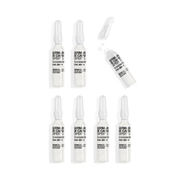 Set of Dermstore skincare ampoules on a white background