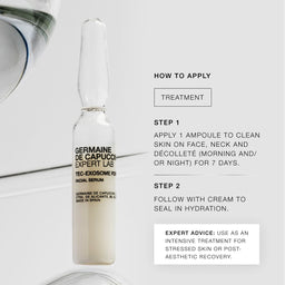 Amпуlle bottle with application instructions on a white background