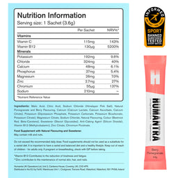 Humantra Berry Pomegranate Electrolyte Powder, 20 Sachets