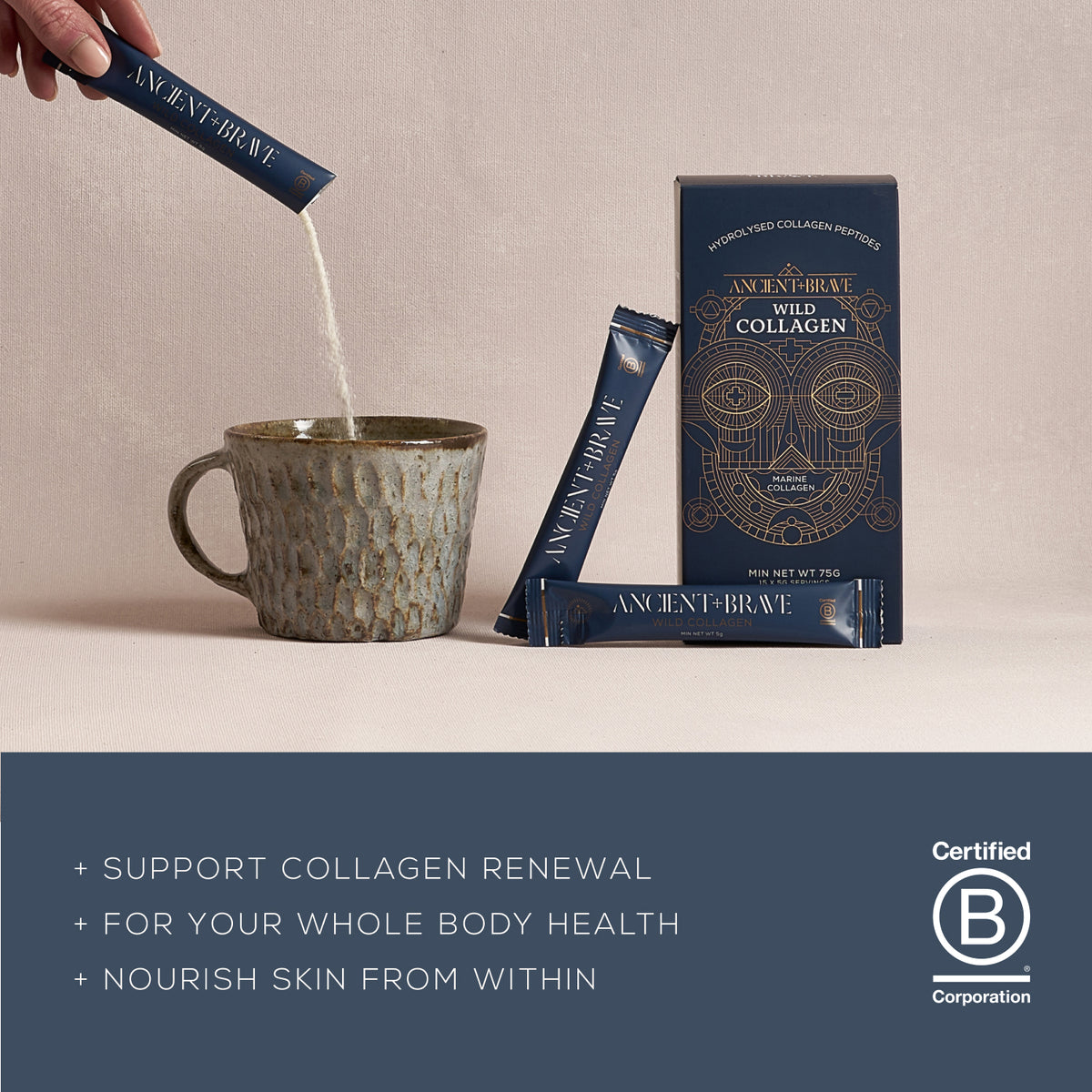 Ancient + Brave Wild Collagen Supplements Sachets