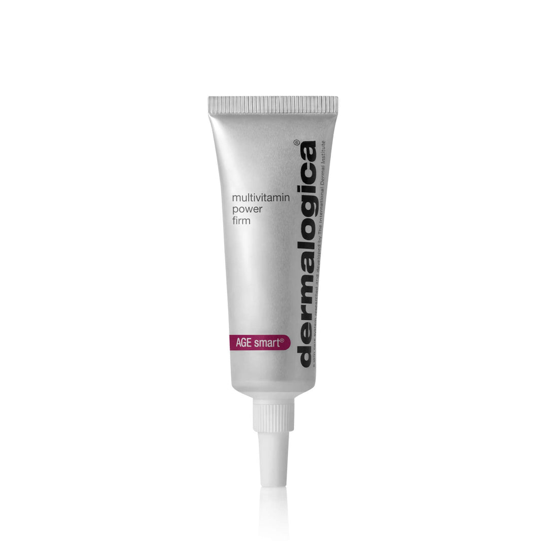 Dermalogica multivitamin power firm skincare tube on a white background