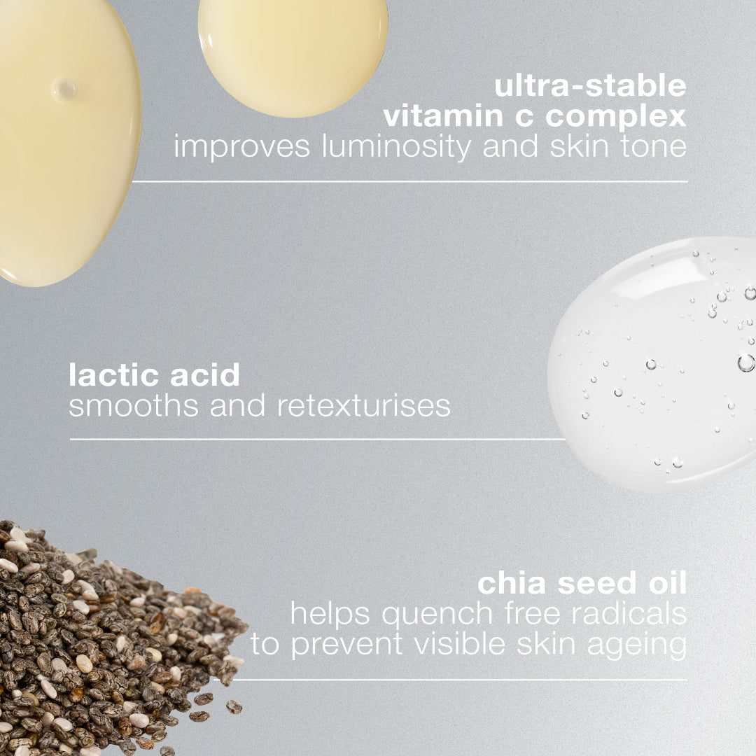 Cosmetic ingredients with text on a gray background