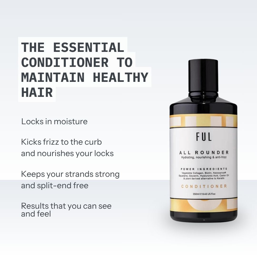 FUL All Rounder conditioner bottle with text on a light gray background