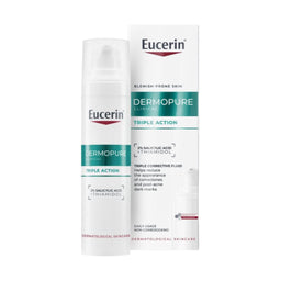 Eucerin Dermopure Triple Action skincare product on a white background