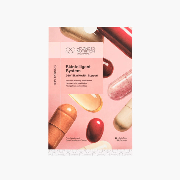 Package of Advanced Nutrition Skintelligent System on a white background