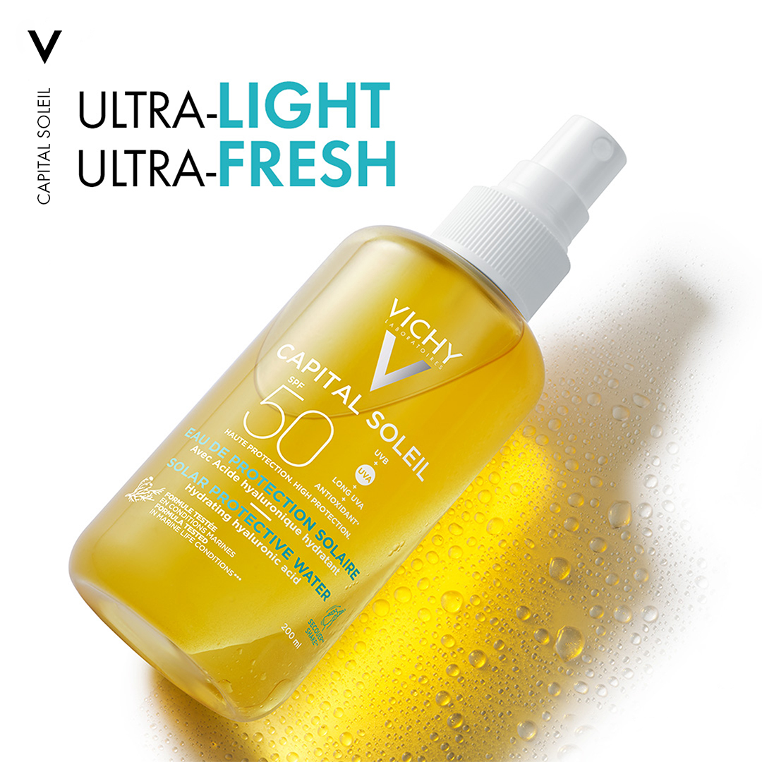 Vichy Capital Soleil Hydrating Sun Protection Water Spray SPF50 with Hyaluronic Acid 200ml