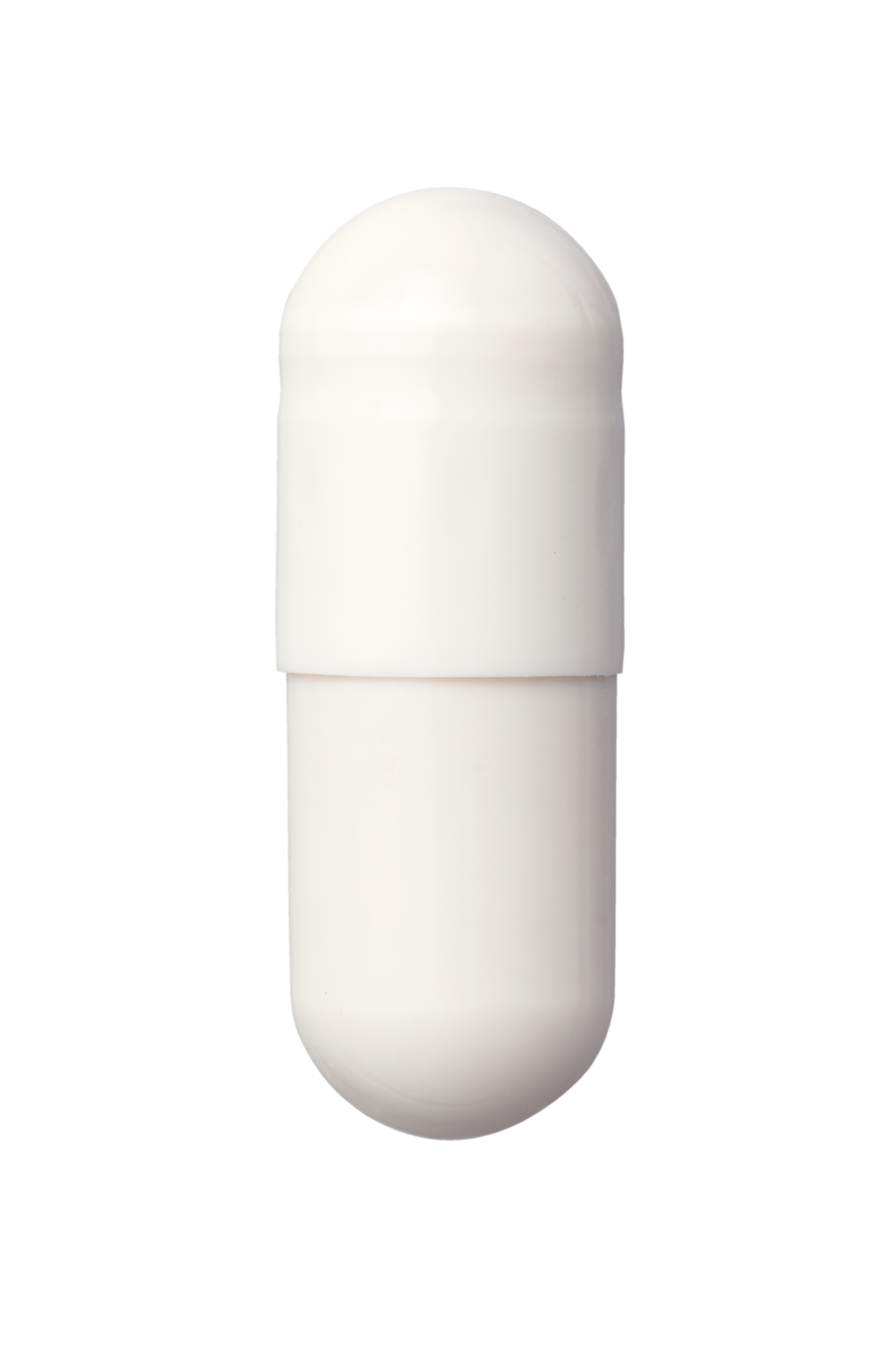 White cylindrical object on a white background