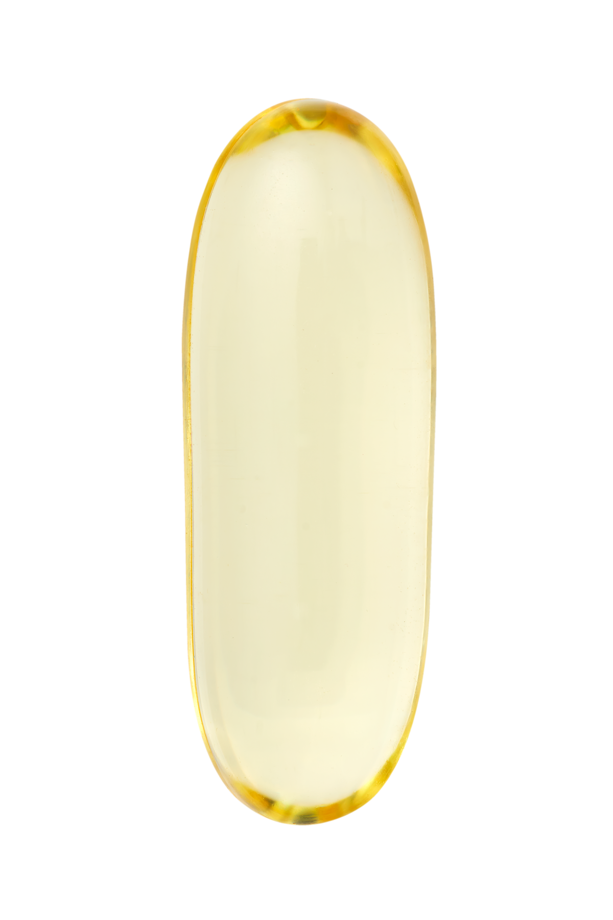 Yellow gel cap on a white background