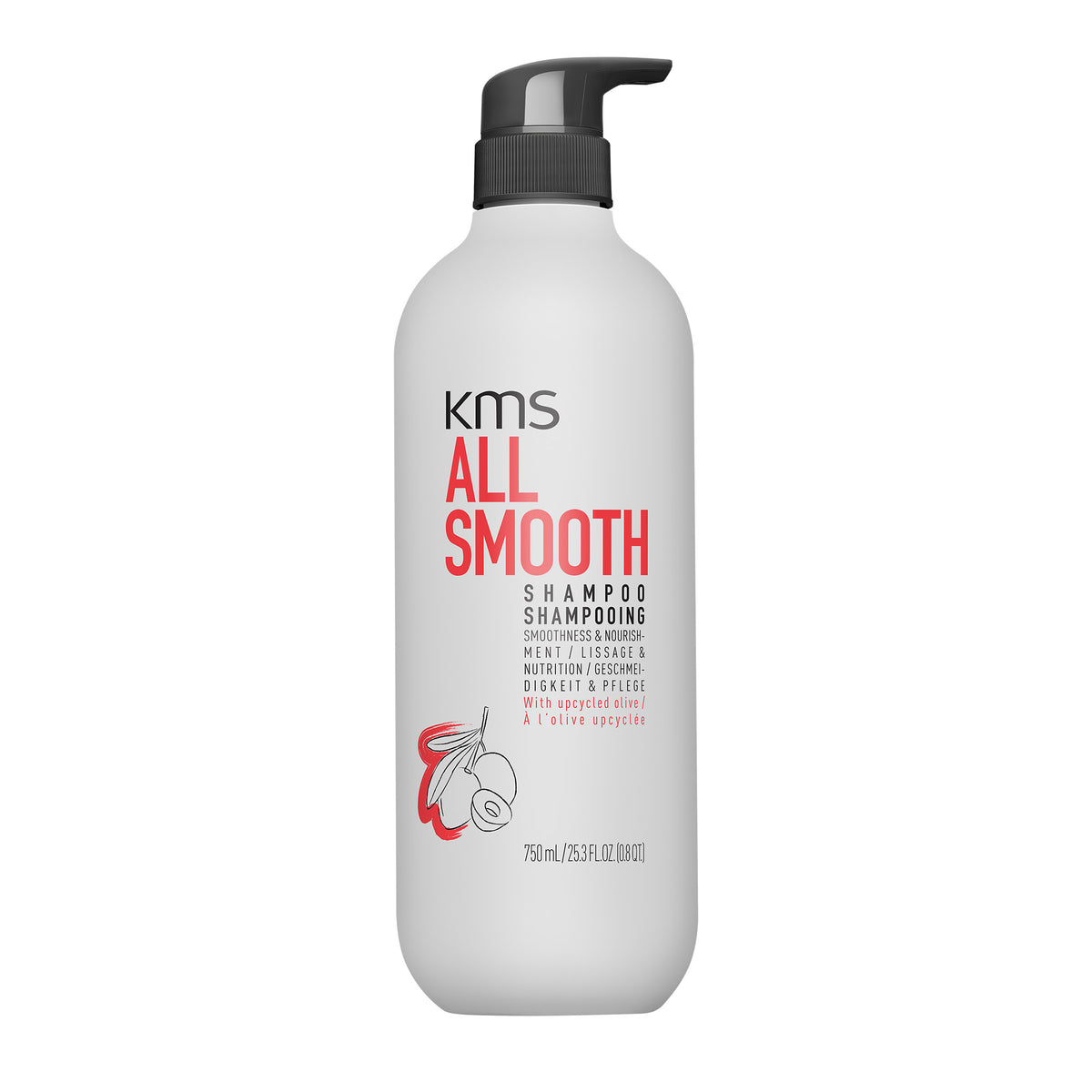 KMS All Smooth shampoo bottle on a white background