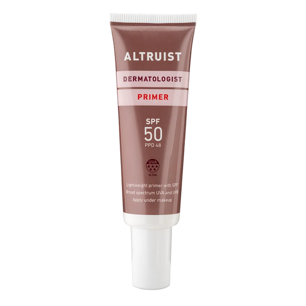 Altruist dermatologist primer SPF 50 on a white background