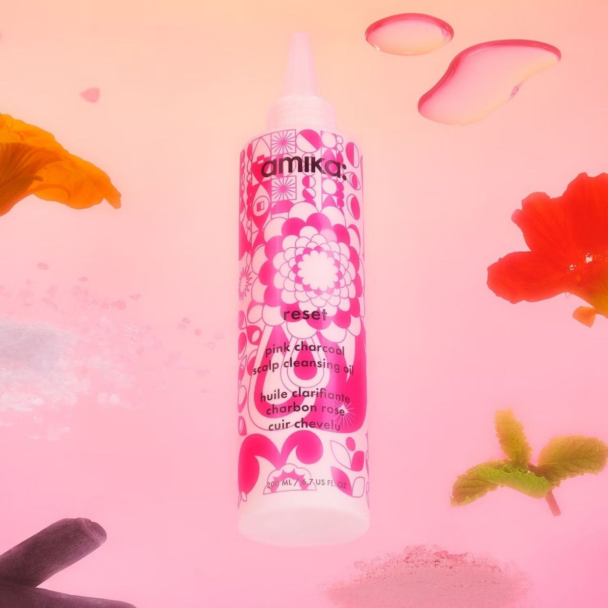 Amika Reset Pink Charcoal Scalp Cleansing Oil 200ml