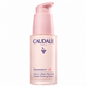 Caudalie Resveratrol Lift Instant Firming Serum in a pale pink pump bottle with a matching pump dispenser, set against a plain white background.