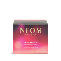 NEOM Christmas Wish scented candle packaging on a white background