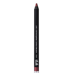 Eyeliner pencil with black casing and red tip on a light gray background