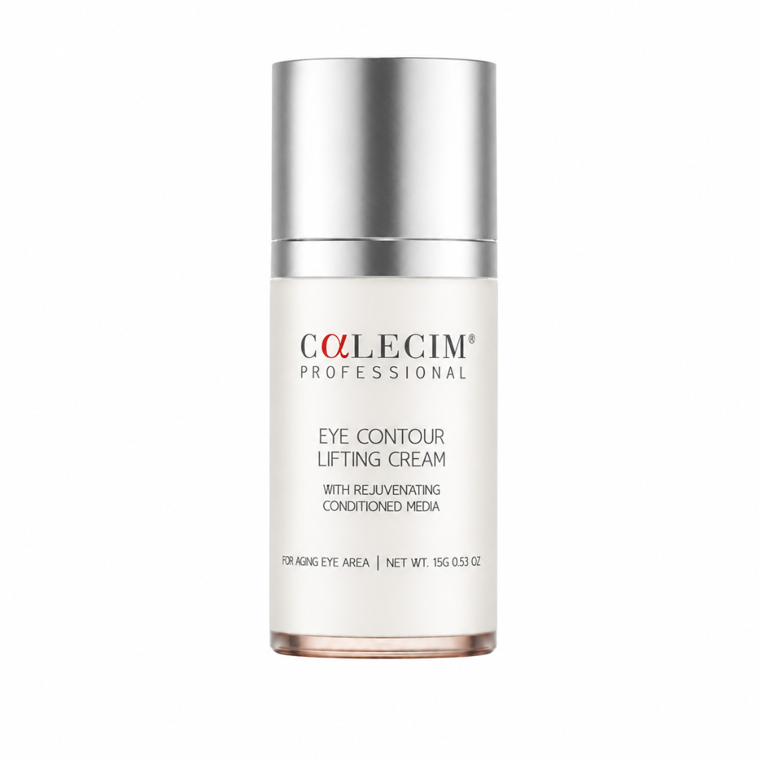 Colecim Professional Eye Contour Lifting Cream in a white bottle with a metallic silver cap, shown on a plain white background.