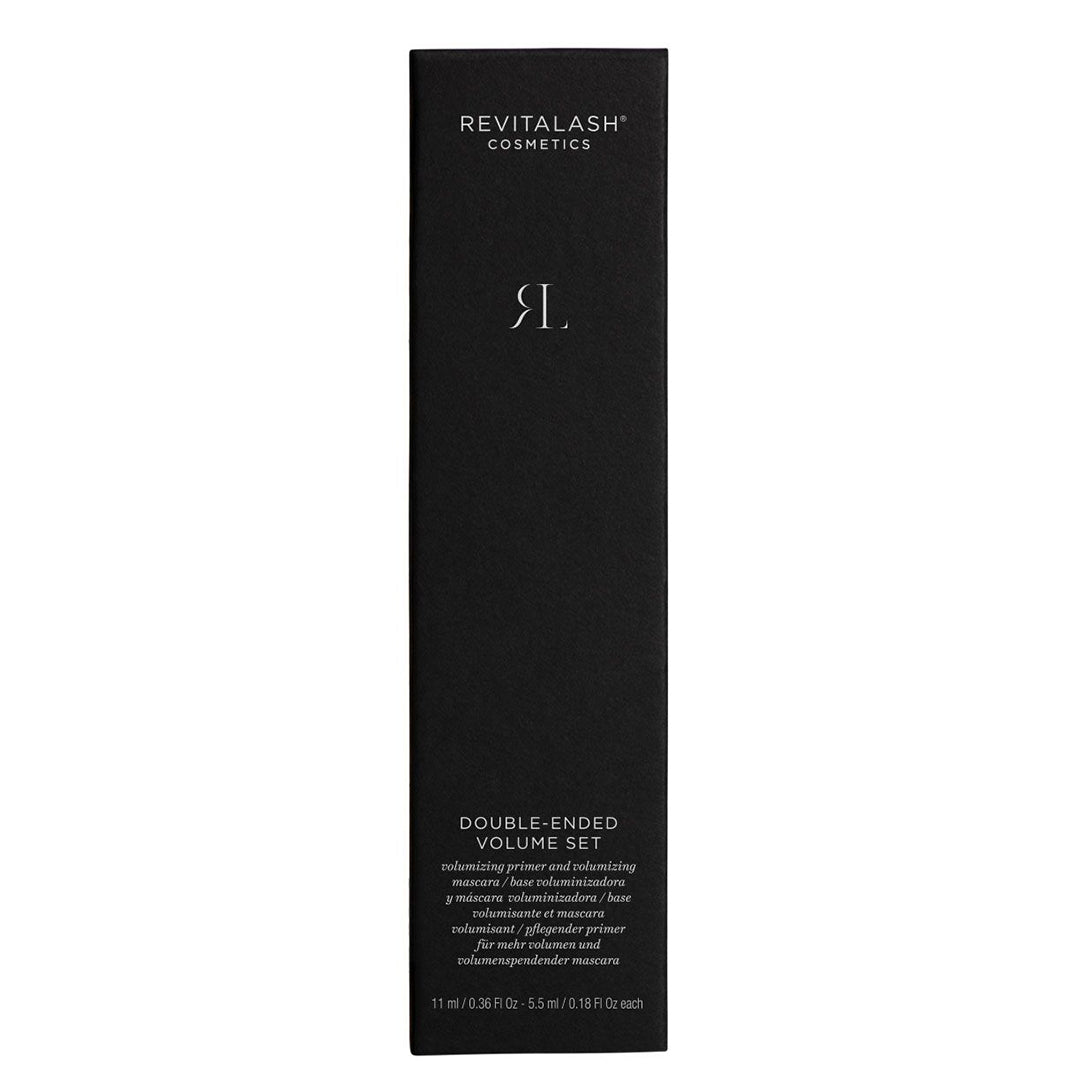 Revitalash cosmetics double-ended volume set packaging on a white background