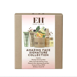 Emma Hardie skincare collection packaging with products and branding on a white background