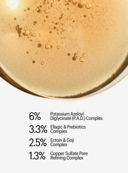 Close-up of a skincare product with ingredient percentages displayed.