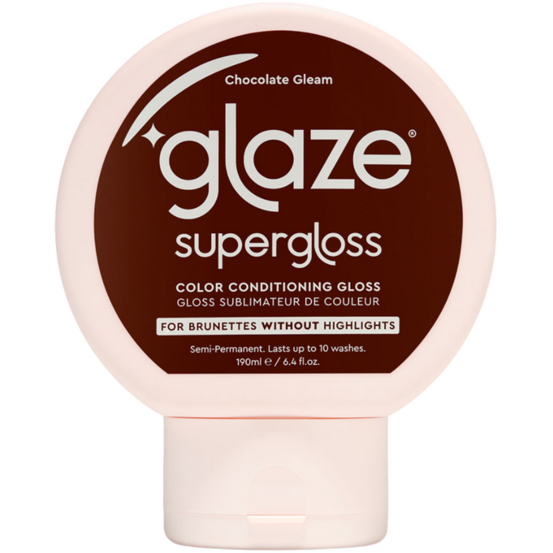 Glaze Supergloss hair color conditioning gloss bottle on a white background