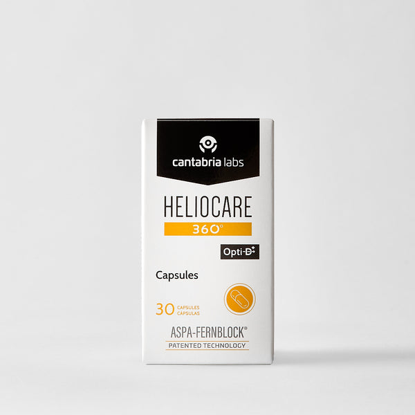 Heliocare 360 capsules packaging on a white background