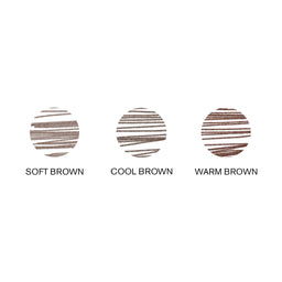 Three brown color swatches labeled 'Soft Brown', 'Cool Brown', and 'Warm Brown' on a white background.