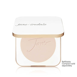 Jane Iredale compact powder with clear case on white background