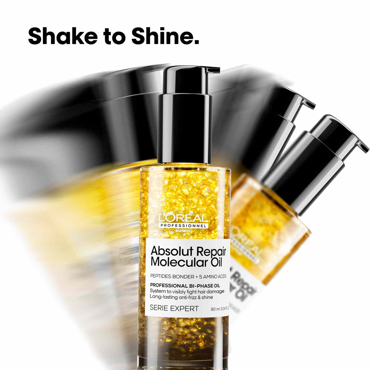 L'Oreal Professional Absolut Repair Molecular Oil bottle with pump on a white background