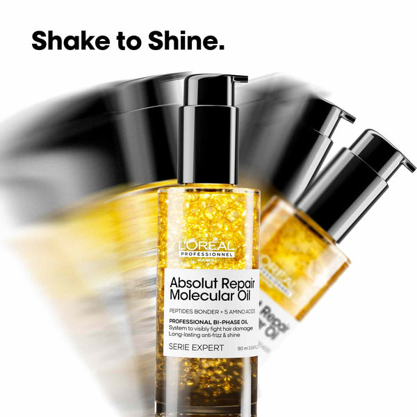 L'Oreal Professional Absolut Repair Molecular Oil bottle with pump on a white background