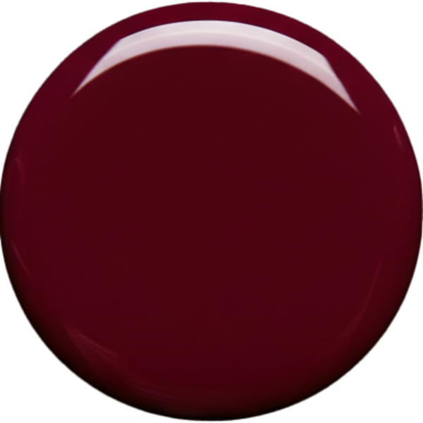 A glossy, deep burgundy circular color swatch on a solid white background.