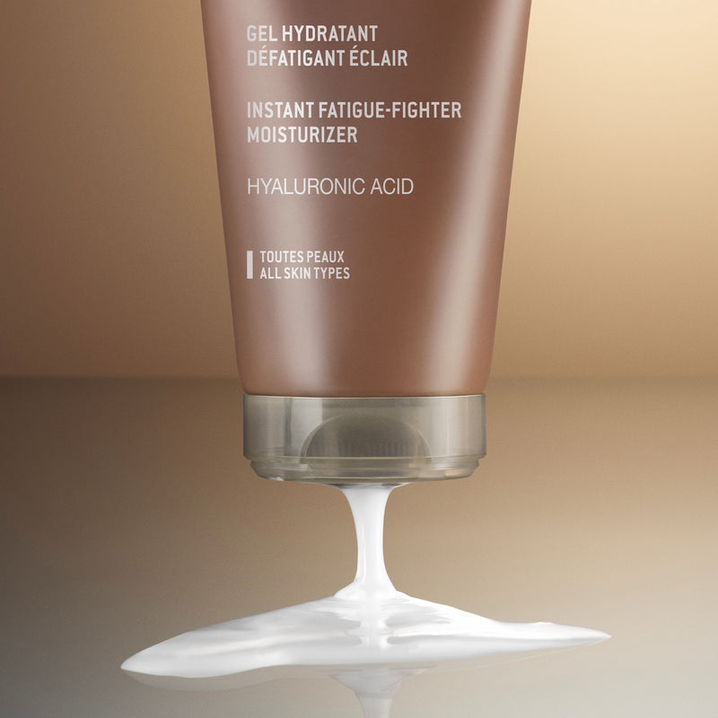 Tube of moisturizer with text on a gradient background