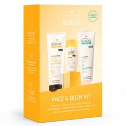 Heliocare face and body kit packaging on a white background